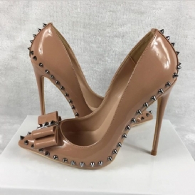 Bow Slip-On Stiletto Heel Dam Pumps