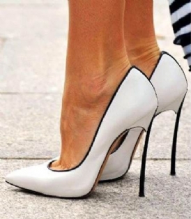 Chic White Copy Läder Stiletto-Hälskor