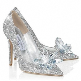 Point Toe Beads Rhinestone Stilettos Prom Skor