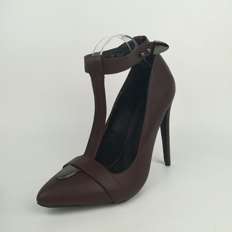 Sexiga T Strap Point Toe Stiletto Pumps