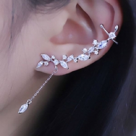 Överdriven Rhinestone Tassel Ear Cuff