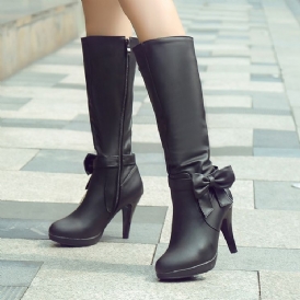 Härliga Bowknot Knee High Stövlar Boots