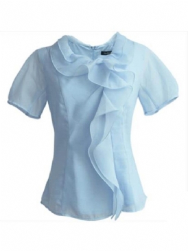 Slim Ruffles Puff Sleeve Blus