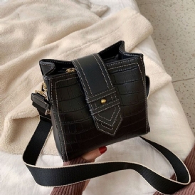 Alligator Embossing Pu Rektangel Crossbody-Väskor