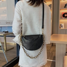 Alligator Pu Tråd Sadel Crossbody Väskor