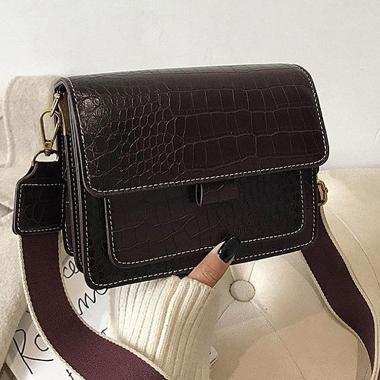 Embossing Alligator Pu Rektangel Casual Crossbody-Väskor