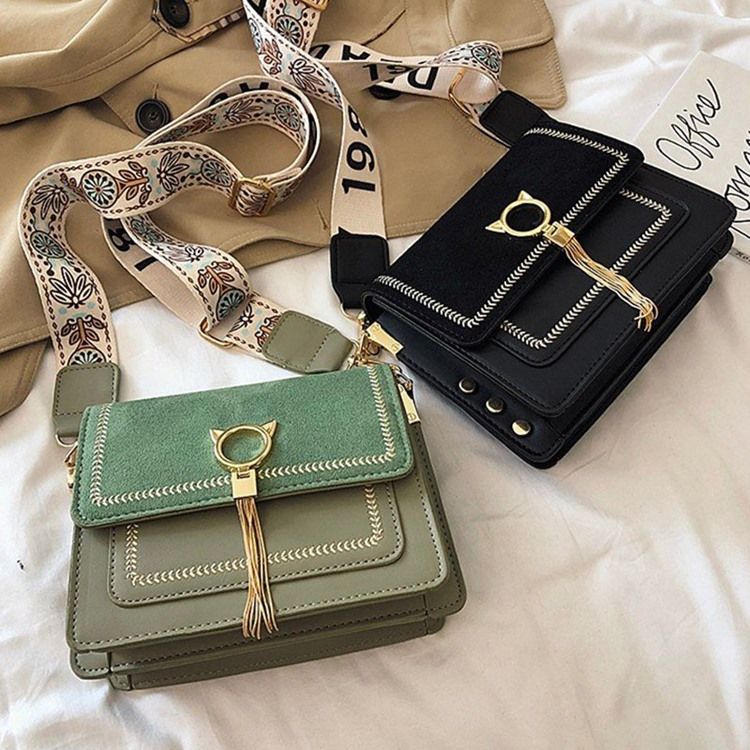 Magnetiska Snap Rektangulära Crossbody-Väskor