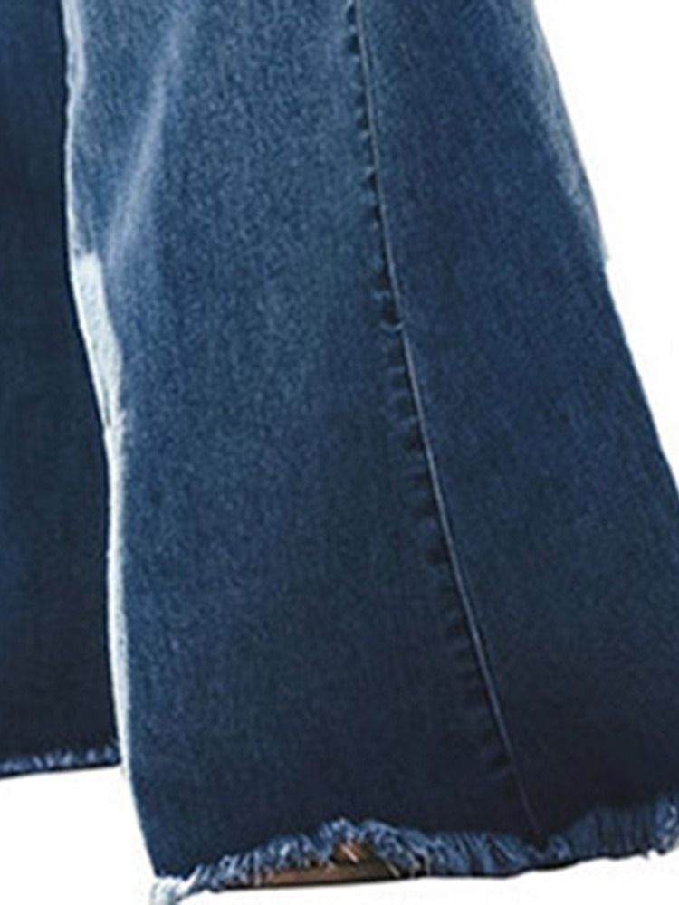 Hål Smal Bellbottoms Slim Jeans