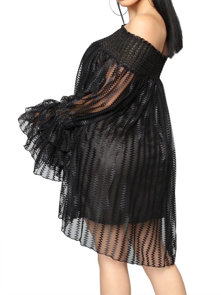 Falbala Long Sleeve Off Shoulder Date Night Going Out Cold Shoulder Klänning