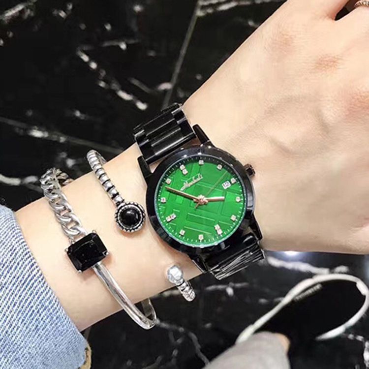 Grid Round Quartz Watch