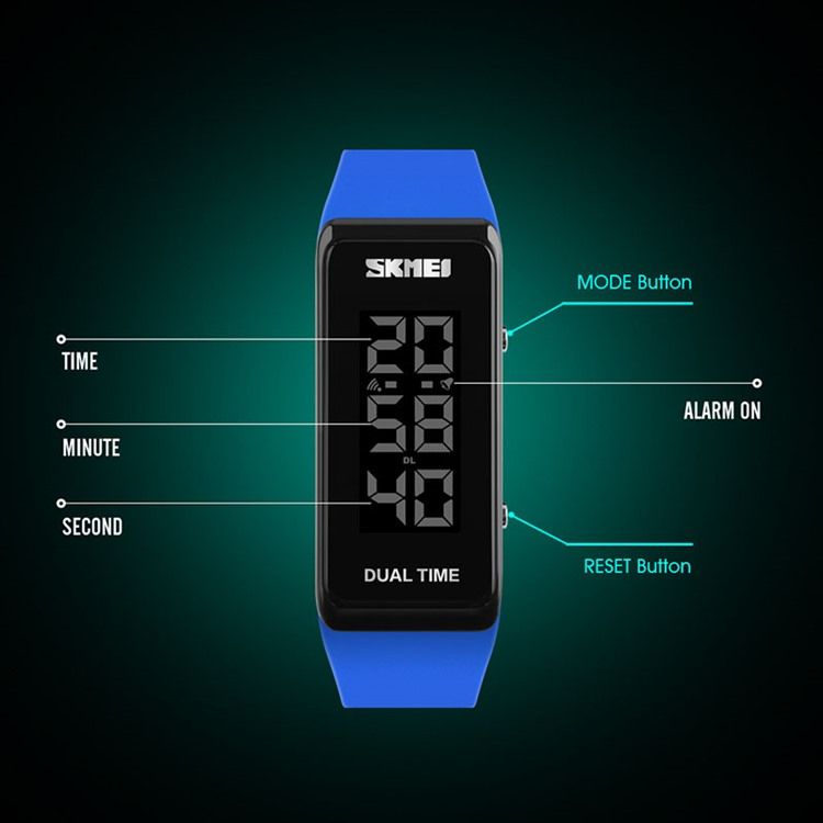 Kvinnors Avslappnade Elektroniska Klocka Multi-Funktion Mode Färg Sportklocka