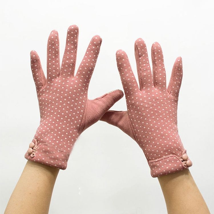 Håll Varma Dot Cotton Lady Gloves