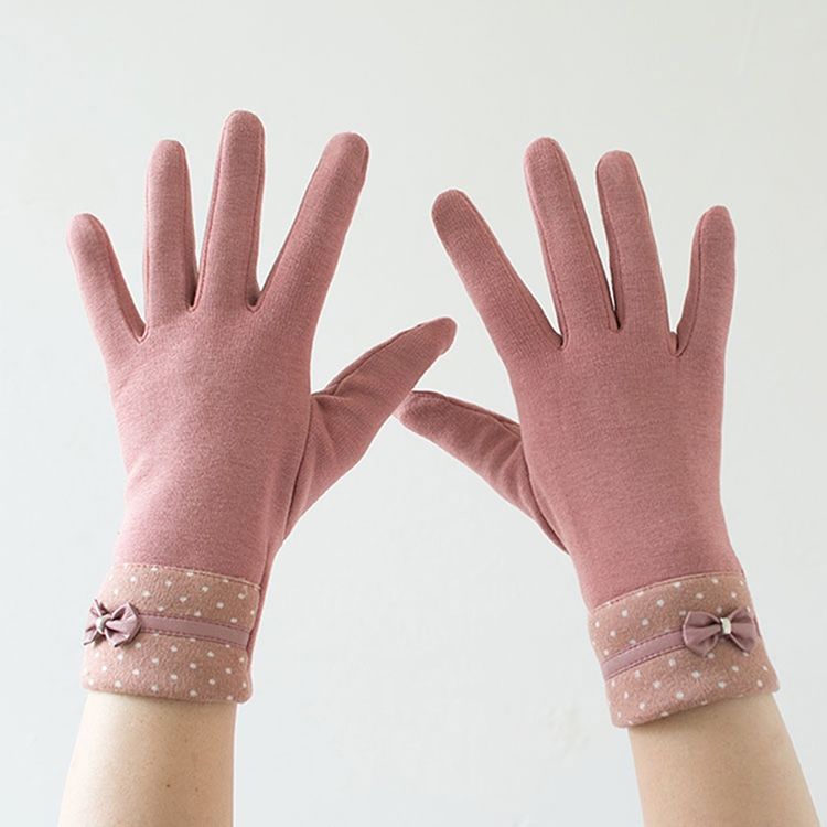 Håll Varma Dot Cotton Lady Gloves