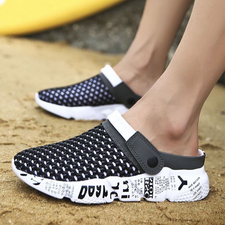 Mesh Color Block Slip-On Herrsandaler