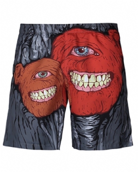 3D-Hjärtformade Strandshorts För Män