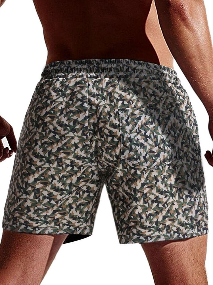 Camouflage Straight Shoe-Up Beach Shorts För Män