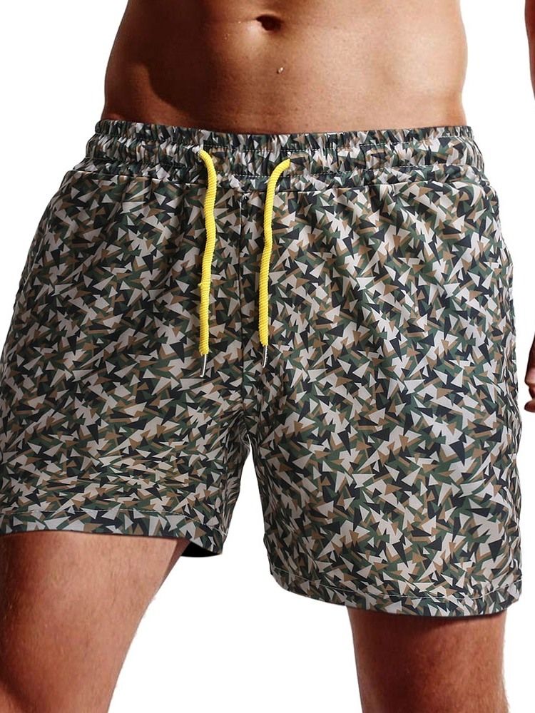 Camouflage Straight Shoe-Up Beach Shorts För Män