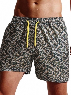 Camouflage Straight Shoe-Up Beach Shorts För Män