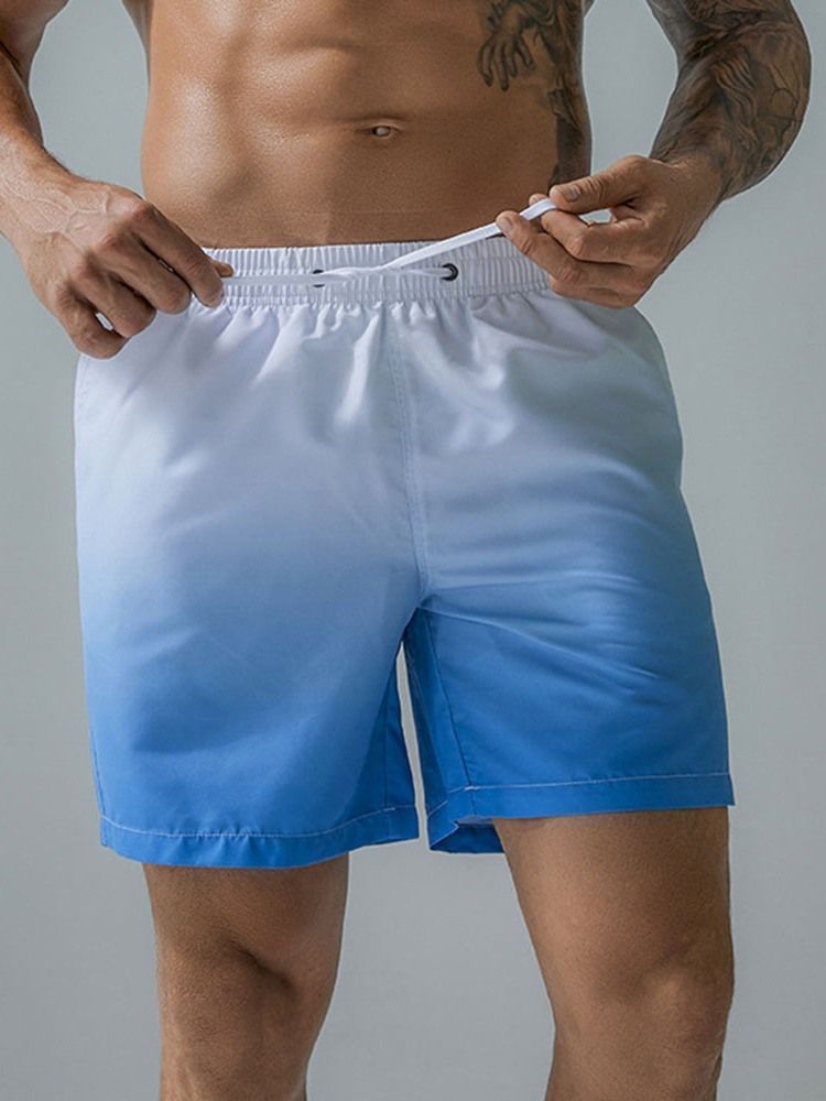 Gradient Raka Snörningsshorts För Män