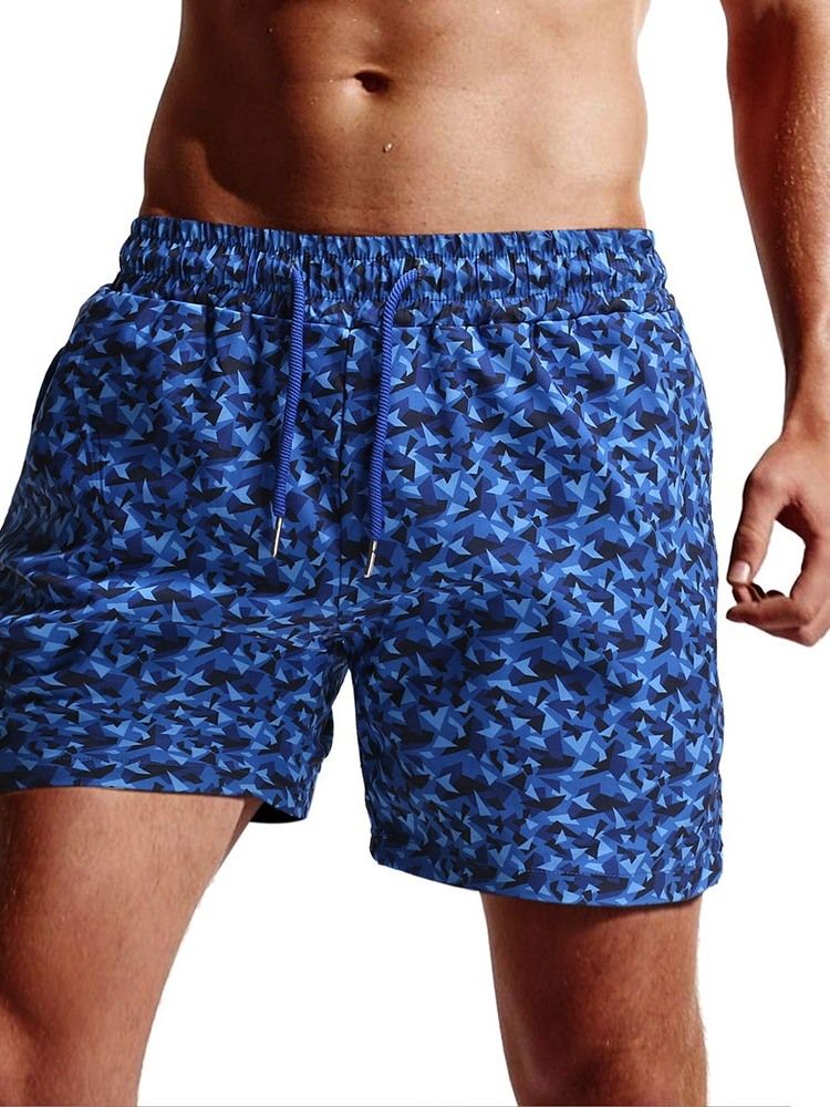 Straight Camouflage Strandshorts För Män Med Snörning